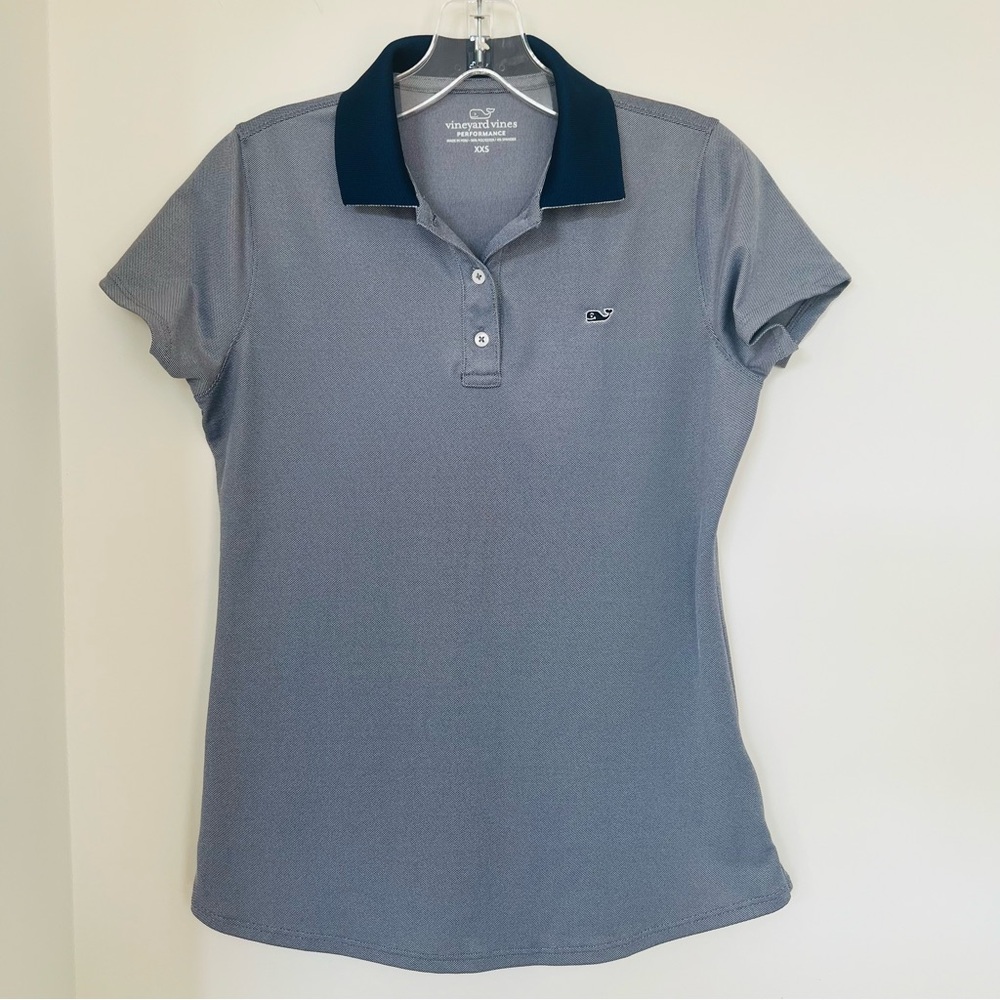 Vineyard Vines Performance Pique Polo Shirt Womens XXS Royal Navy Ocean